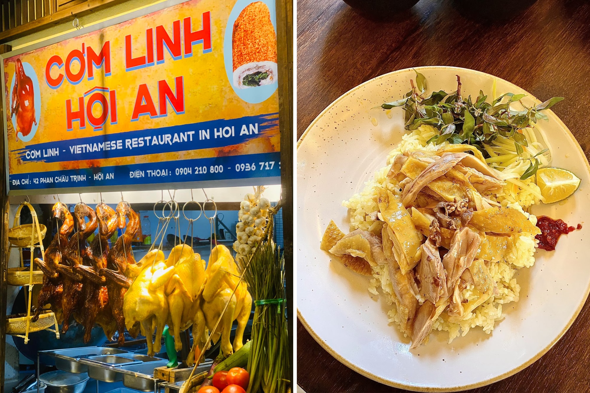 Hoi An chicken rice is a best-selling dish at Com Linh Restaurant